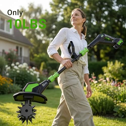 20V Cordless Electric Tiller for Gardening and Soil Preparation