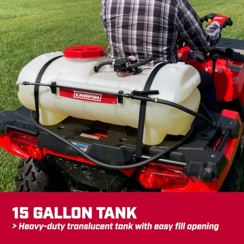 CHAPIN 97154 15-Gallon ATV/UTV Sprayer with 12V Pump & 15-Ft Hose - size: 15 Gallon