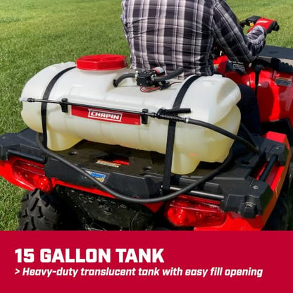 CHAPIN 97154 15-Gallon ATV/UTV Sprayer with 12V Pump & 15-Ft Hose - size: 15 Gallon