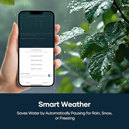 Smart Sprinkler Controller WiFi with External Antenna, Strong Signal Irrigation Timer, App & Panel Dual Control, Indoor Watering System with Weather Intelligence, 24VAC Compatible, 8 Zone
