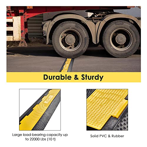 Yescom Cable Ramp Protector 2 Channel Garden Hose Protecitive 22000 Lbs - size: 1.8"H - 2 Channel - 2 Pack