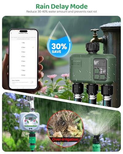 WiFi Water Timer 3 Zone for Garden Hose - size: 3 Outlet