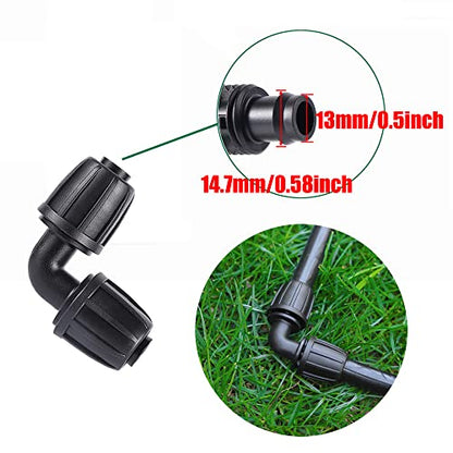 10 Pack 1/2 inch Irrigation Fittings Elbow Connectors Anti-Drip - size: 1/2 inch Elbow