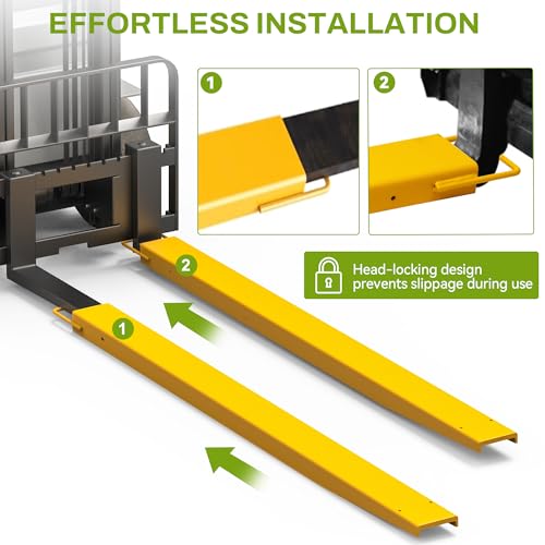 AUTOSAVER88 92" Forklift Extensions for 4.5" Width Forklift Trucks, 1 Pair