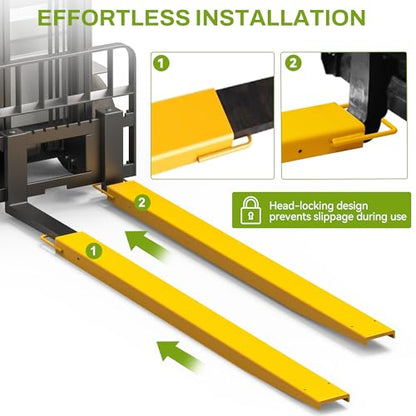 AUTOSAVER88 92" Forklift Extensions for 4.5" Width Forklift Trucks, 1 Pair
