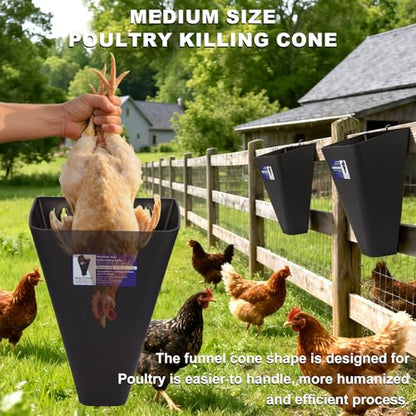 Chicken Cone, Medium Poultry Cones for Processing, 1 Pack - size: 10.0"L x 7.0"W x 14.5"H