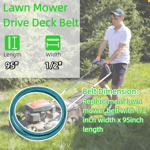 144959 Mower Deck Belt, 1/2" x 95", Replacement for 138255 532144959 532138255, Fits Craftsman LT1000 LT2000 LT3000 DYT4000, 42 Inch Deck Riding Mowers, Compatible with Husqvarna Poulan AYP - size: 144959