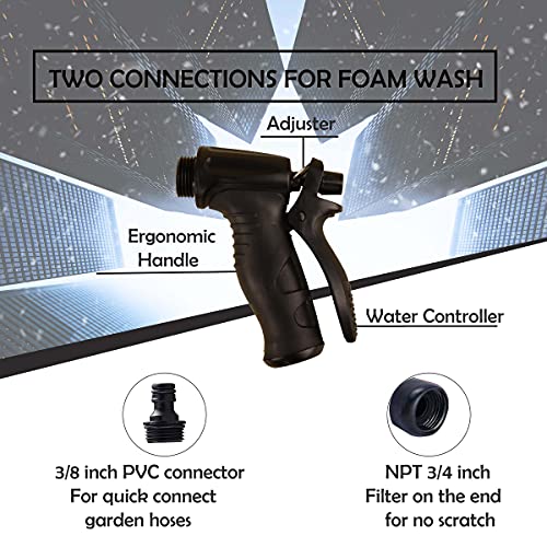 Foam Cannon for Garden Hose，Adjustment Ratio Dial Foam Gun,Car Wash Soap Spray Foamer Yellow - color: Yellow