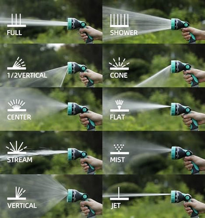Garden Hose Nozzle, Hose Sprayer Nozzle with 10 Patterns & Thumb Control - color: Blue