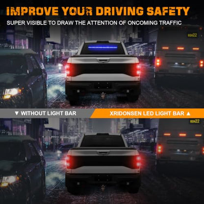 XRIDONSEN 35 inch Blue Emergency Lights 48 LED Traffic Advisor Light Bar - color: Blue