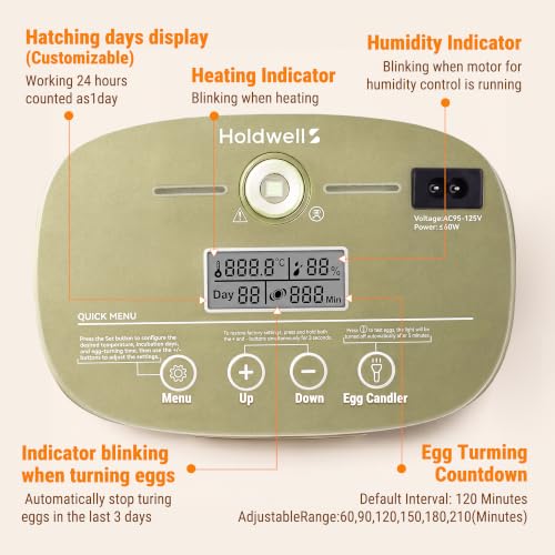 Premium 24 Egg Incubator with Smart Automatic Turner & Egg Candler - size: 24 Egg