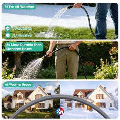Garden Hose 50 FT, Non-Expanding Water Hose, Kink-Free, Burst-Resistant