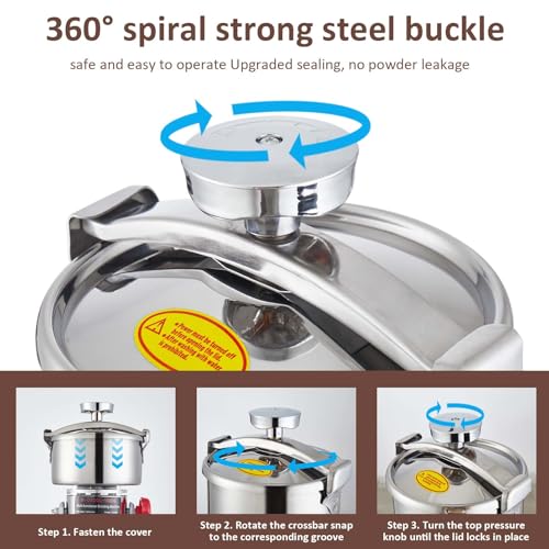 BI-DTOOL Electric Grain Mill Grinder 2000W Dry Material Grinding Machine 800g Stainless Steel Pulverizer 36000r/min High-speed Grain Mill 270° swingable Superfine powder for Home and Commercial 800g - size: 800g
