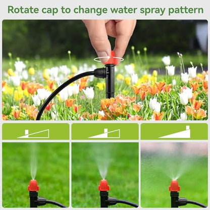 360° Adjustable Drip Spray Emitters for 1/4" Tubing, 30pcs - size: 30pcs Drip Emitters with Lock Barbed