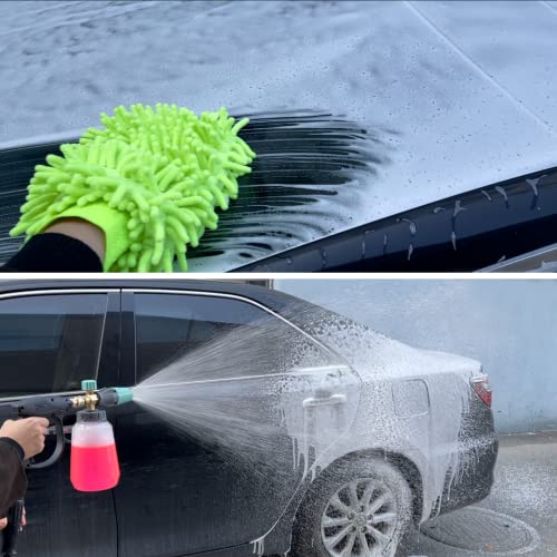 Sooprinse Foam Cannon, Adjustable Snow Foam Lance Transparent Body, Professional Car Foam Blaster with 1/4 Inch Quick Connector, 4000 PSI, 1L - color: Green