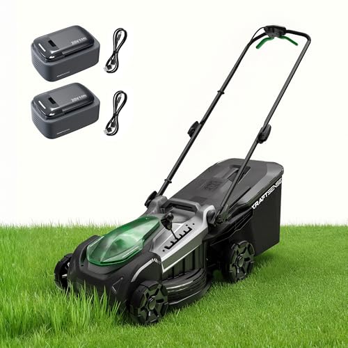 18" 40V Cordless Lawn Mower for Small to Medium Yards, Capable of Gas-Like Cuts with Brushless Motor, Used for Mulching/Bagging, 6 Heights for Seasonal Grass, Dual 5.0Ah Batteries Included