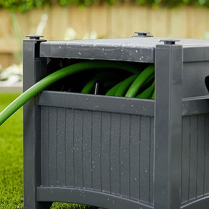 Suncast 100 ft Garden Hose Reel Hideaway, Cyberspace Grey - size: 100' (Cyberspace)
