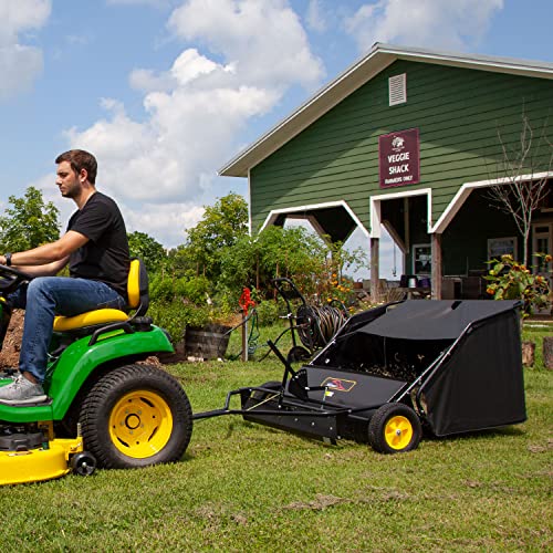 Brinly STS-42BHDK-A 40" Tow-Behind Lawn Sweeper with Dethatcher and Hamper Windscreen - size: 40"