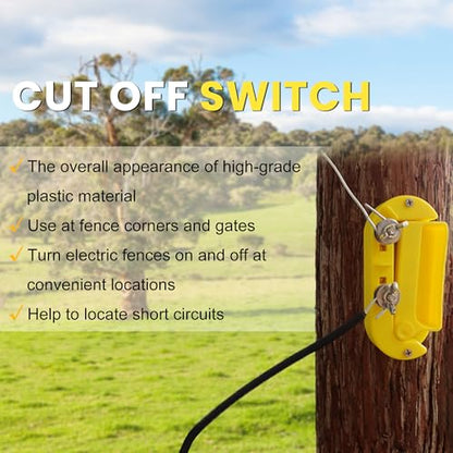 Electric Fence Cut Off Switch of Plastic Single Pole Yellow, 1PC - style: 1 Pack