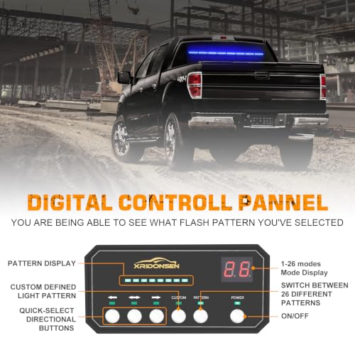 XRIDONSEN 35 inch Blue Emergency Lights 48 LED Traffic Advisor Light Bar - color: Blue