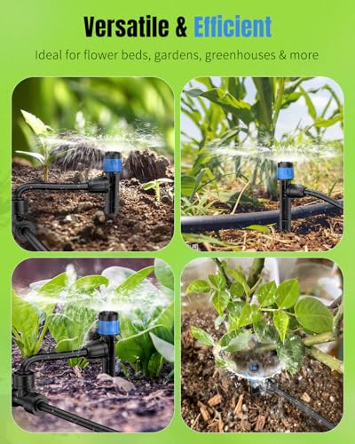 Pawfly 30 Pcs Drip Irrigation Emitters, Drip Emitters for 1/4" Drip Irrigation Tubing, Sprinkler Heads with Adjustable 360 Degree Water Flow, Garden Drippers for Plants Watering System - size: 30pcs 360 Degree Sprayer