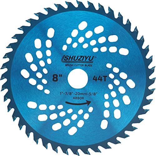 8"-44T. 1" Arbor with Washer Adapter 7/8"-20mm-5/8, Brush Cutter Blade, Trimmer Weed Blade. Suitable for All Brand of Brush Cutter - color: 8", size: 8"-44T