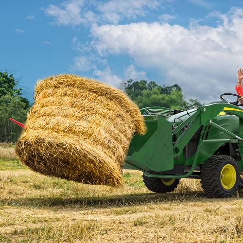 YITAMOTOR 39" Hay Spear Attachment, 3000lbs Bucket Tractor Dual Bale Spears - size: 39 Inch