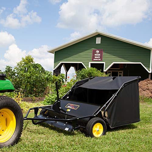 Brinly STS-42BHDK-A 40" Tow-Behind Lawn Sweeper with Dethatcher and Hamper Windscreen - size: 40"