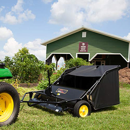 Brinly STS-42BHDK-A 40" Tow-Behind Lawn Sweeper with Dethatcher and Hamper Windscreen - size: 40"