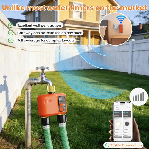 WiFi Sprinkler Timer 2 Zone, Smart Water Timer with Brass Inlet & Outlet - style: 2 Outlet- Brass