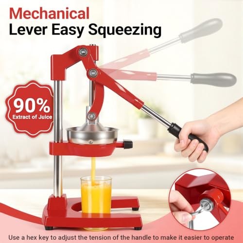 Red Cast Iron Juicer for Bartenders & Health Enthusiasts - color: red