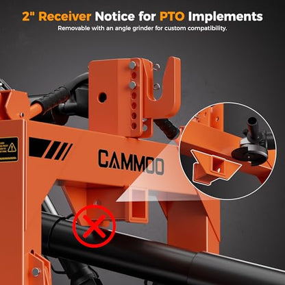 CAMMOO 3-Point Quick Hitch with 2" Receiver, Orange - color: Orange