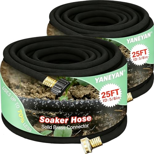 5/8" 25 FT*2 Pack Soaker Hose for Water Drip Irrigation for Lawn - size: 25FT*2