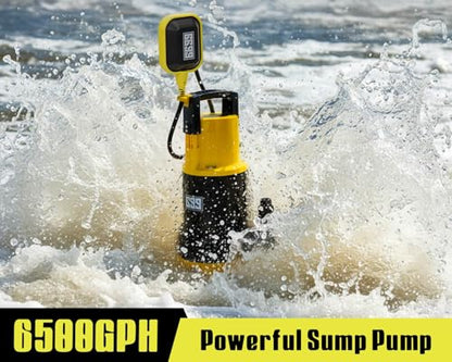 1.5 HP Submersible Sump Pump, 6500 GPH, Float Switch - style: 6500GPH Powerful Water Pump