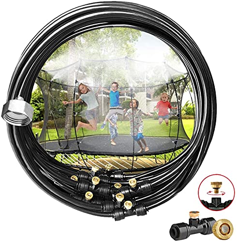 GLANT Misting Cooling System, 33FT (10M) Misting Line + 10 Brass Mist Nozzles + Brass Adapter(3/4") Outdoor Mister for Patio Garden Greenhouse Trampoline for Waterpark (33FT/10M)