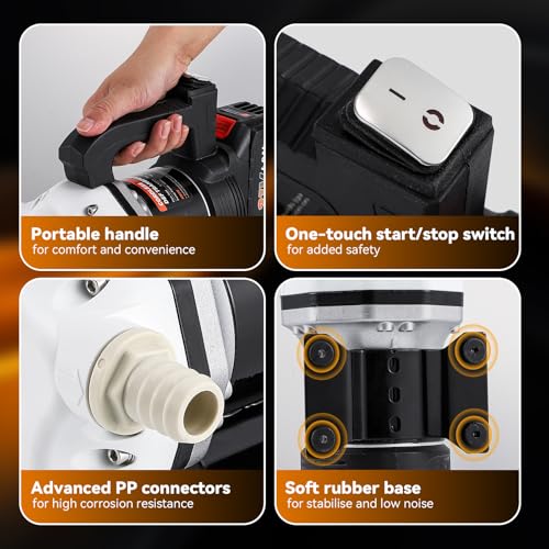 Poafamx DEF Transfer Pump with 4Ah Battery 10GPM Diesel Exhaust Fluid Pump
