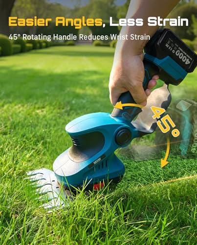 Seesii 20V Cordless Pole Hedge Trimmer & Grass Shears 4-in-1, 9-Ft Reach - color: Dark Blue
