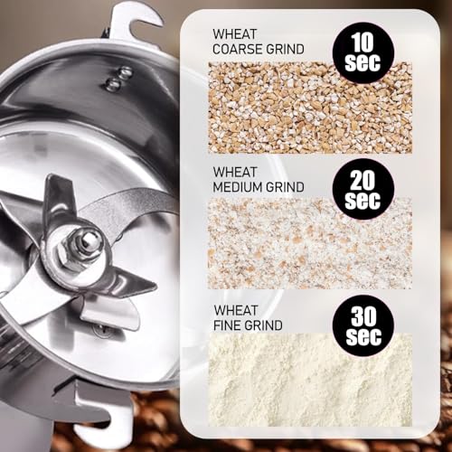 Grain Grinder 150g High-speed Spice Herb Electric Stainless Steel Grain Mill 850W for Corn,Flour,Wheat,Pepper and Coffee Bean - size: 150g