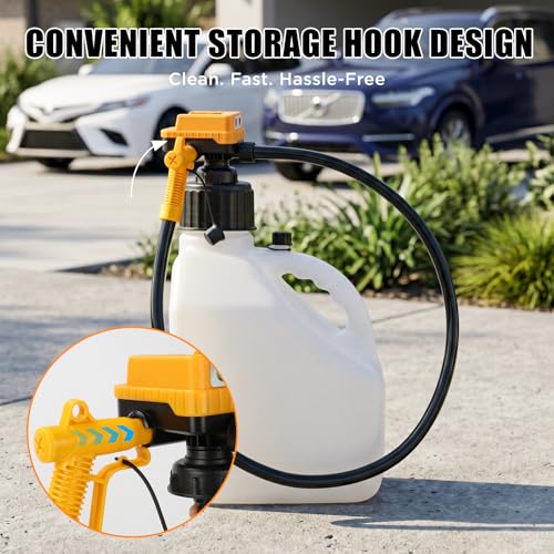 4.5 GPM Cordless Fuel Transfer Pump with 51" PVC hose (Bare tool) - color: yellow+black