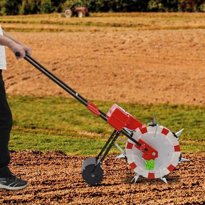 7-Row Manual Garden Seeder, Corn Planter, Hand Push Precision Seeder Planter for Corn Soybean Peanut Seeds, Adjustable Depth & Spacing (9.06") - size: 7-Row