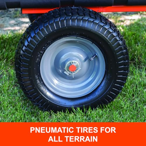 Agri-Fab 45-0553, 1,000-Pound Capacity Poly Swiveling Tow Behind Dump Cart, 18 Cubic Feet Capacity, 80 Degree swiveling, 52 Degree Dumping, 16-Inch x 6.5-Inch Pneumatic Turf Tread Tires - style: 1,000 lb. Poly Tow-Behind Swivel Dump Cart