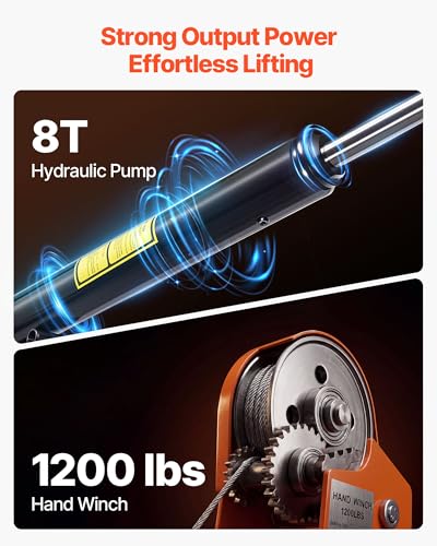 VEVOR Truck Crane, 500 lbs Pickup Hitch Crane Trailer Hitch Mounted with Manual Winch & Hydraulic Jack, 360° Rotating Telescopic Boom, Foldable Truck Bed Jib Hoist for Machine Lumber Equipment Lifting