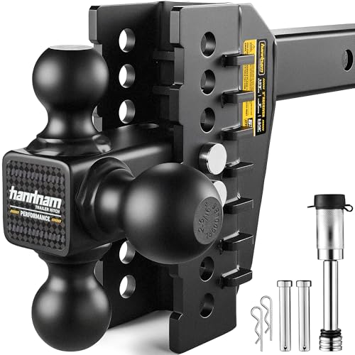 Drop Hitch Adjustable Trailer Hitch with 6" Drop/Rise, Fits 2" Receiver - size: 18500 LBS