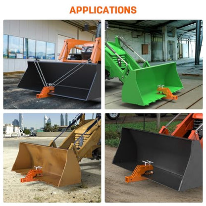 Tractor Clamp on Trailer Hitch, Tractor Bucket Hitch 2" Receiver Adapter - color: Orange