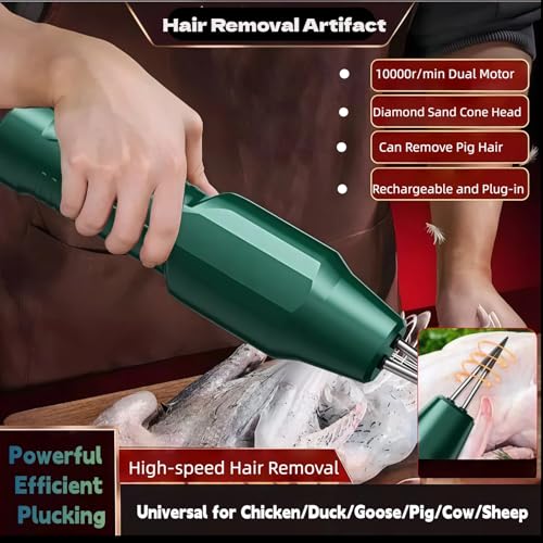 New Electric Poultry Plucker, Handheld Quick Chicken Plucker for Chicken Duck Goose Turkey, Portable Rechargeable Waterproof Feather Puller Machine