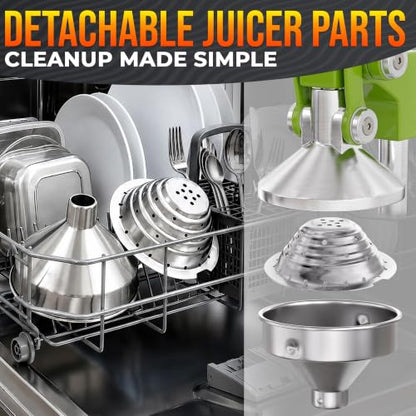 Cast Iron Juicer Hand Press, Heavy-Duty Squeezer (Green) - color: Green