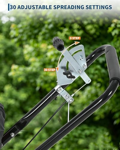 80 LBS Walk Behind Push Broadcast Spreader,12FT Spreading Width,Adjustable - size: 80 LBS