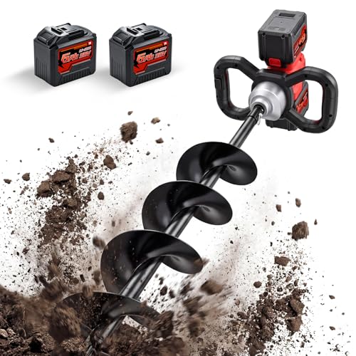 NEWTRY Cordless Earth Auger, 1100W Post Hole Digger, 200-650RPM
