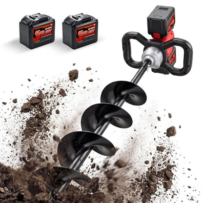 NEWTRY Cordless Earth Auger, 1100W Post Hole Digger, 200-650RPM