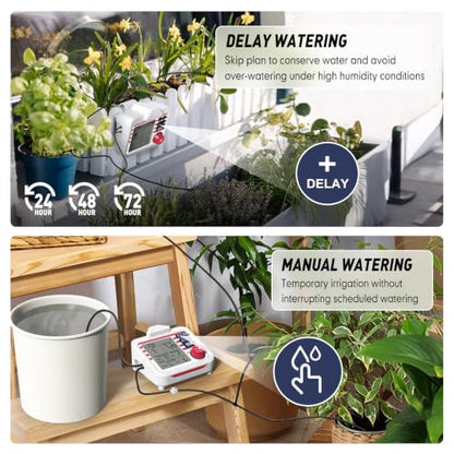 RAINPOINT Indoor Large Display Automatic Plant Waterer Kit - color: Red & Blue